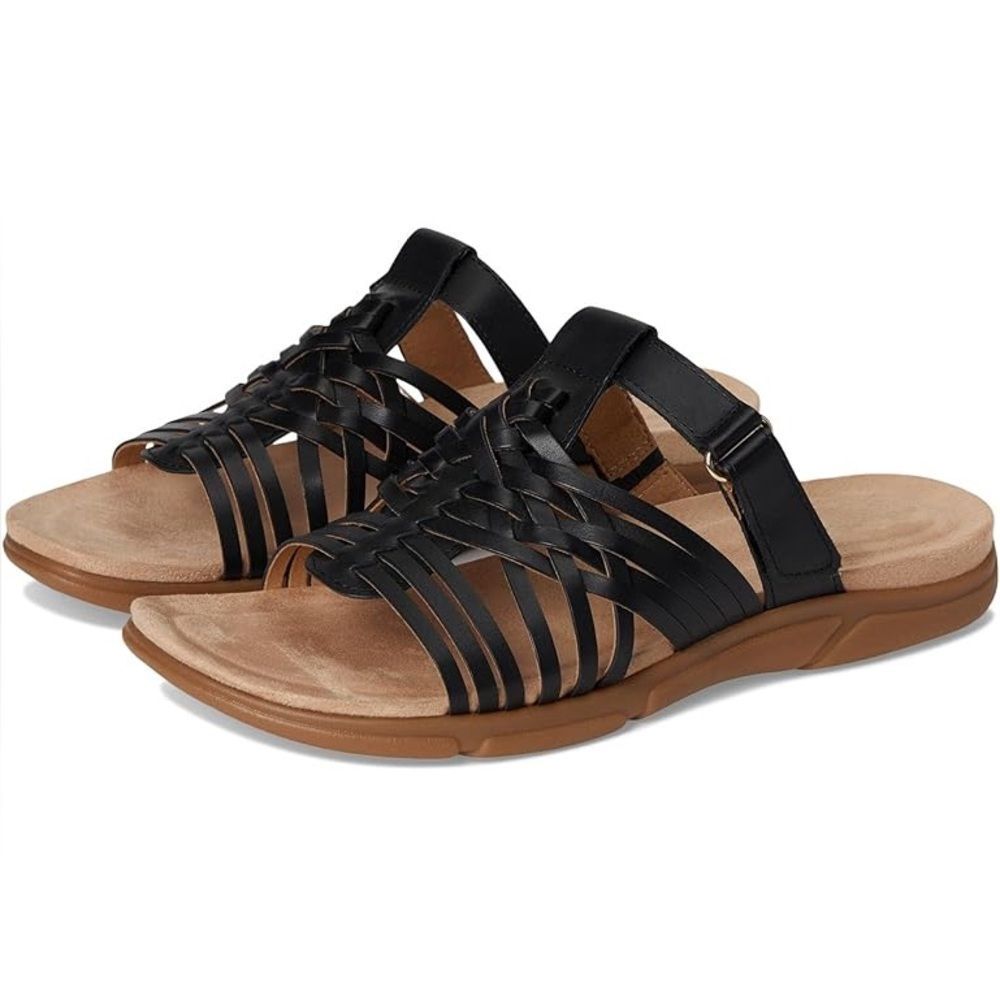 NWT Easy Spirit Semindi Women's Black Leather Sandals 8,5M
